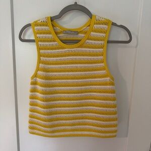 Everlane Yellow and White Striped Tank Top